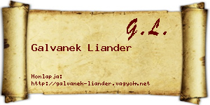Galvanek Liander névjegykártya